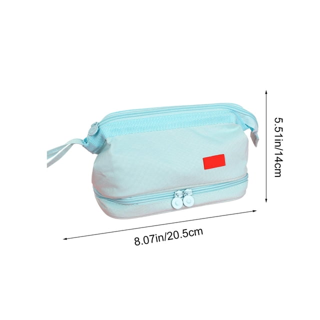 Estuche para lápices de gran capacidad con compartimentos multicapa de nailon Sp ex para bolígrafos, maquillaje y herramientas pequeñas. Organizador portátil para la oficina, la escuela o los viajes.