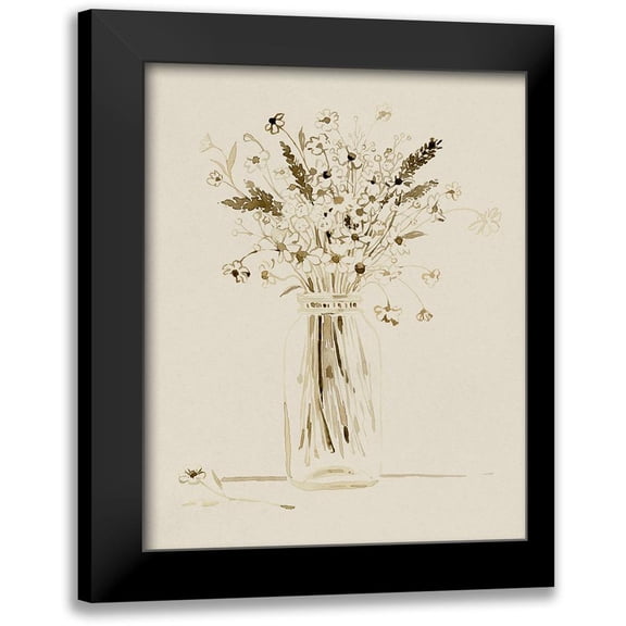 Popp, Grace 12x14 Black Modern Framed Museum Art Print Titled - Foraged Bouquet I
