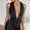 Black, variant on Women's Halter Going Out Top Open Back Deep V Neck Sleeveless Vest Tank Tops (Black M)