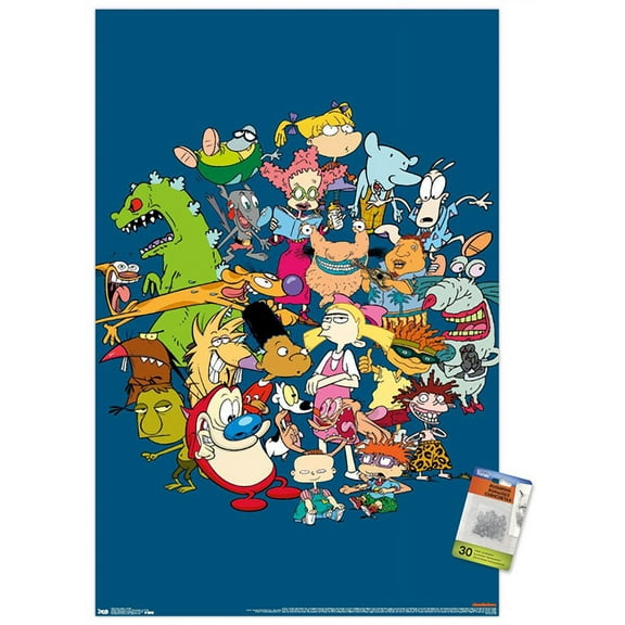 Nickelodeon Group Wall Poster with Push Pins, 22.375" x 34"