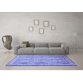 thumbnail image 3 of Ahgly Company Machine Washable Indoor Square Persian Blue Traditional Area Rugs, 8' Square, 3 of 4