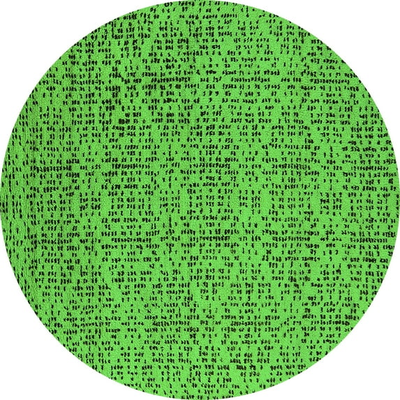 Ahgly Company Indoor Round Oriental Green Industrial Area Rugs, 3' Round