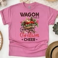 thumbnail image 1 of Wagon Christmas Cheer Shirt | Rustic Holiday Graphic Tee, Heliconia, Size L, 1 of 6