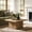 Brownish-Yellow, variant on Fnova 31.5" Square Coffee Table, Modern Farmhouse Center Table, Large Accent Table for Living Room Apartment Lounge Home Decor Furniture