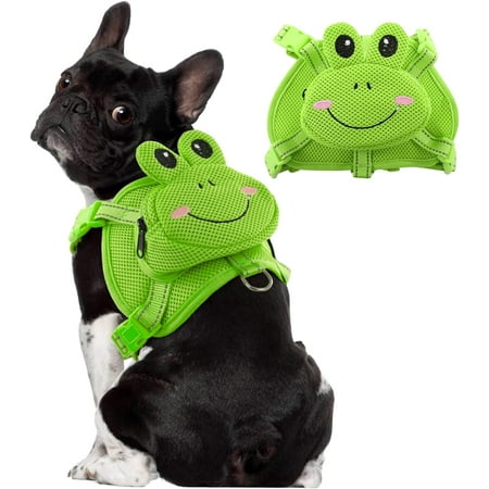 Hgudesign Dog Harness Backpack Cute Doggie Backpack Carrier for Small Medium Dogs  No Pull Dog Saddle Bag Pet Vest  Mesh Self Bag with D-Ring for Puppy Outdoor Travel Hi Adjustable Dog Bag