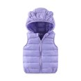 thumbnail image 4 of Kids Bear Ear Hooded Puffer Vest Boys Girls Sleeveless Quilted Warm Gilet Full Zip Lightweight Padded Vest for Toddlers Fall Winter School Daily Outdoor Wear(18-24 Months,Purple), 4 of 4