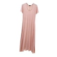 thumbnail image 3 of Asxite Womens Pajamas Solid Rayon Stretchy Breathable Crew Neck Short Sleeve Nightgowns, 3 of 5