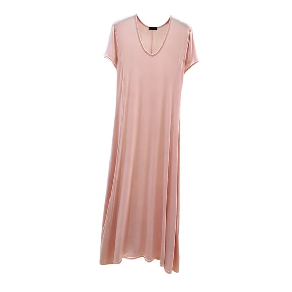 cfhntfmh Long Sleepshirts for Women Full Length Short Sleeve Summer Nightshirt Soft Plus Size V Neck Sleepwear Casual Loungewear
