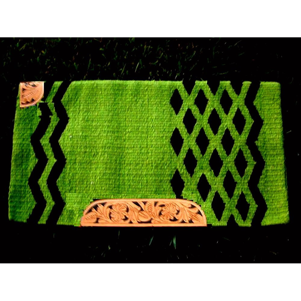 34x36 Horse Wool Western Show Trail SADDLE BLANKET Rodeo Pad Rug Lime