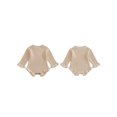 thumbnail image 2 of RUINIXCW Newborn Baby Girl Knit Sweater Romper Infant Baby Girl Fall Winter Clothes Basic Solid Color Ruffle Long Sleeve Bubble Bodysuit Pullover Top, 2 of 8