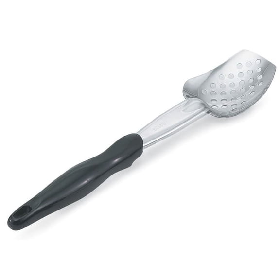 Vollrath 64138 Black 3-Sided Perforated 13.3" Basting Spoon