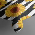 thumbnail image 3 of Black White Stripe Sunflower Pattern Rectangle Tablecloth 60"x84",Waterproof Polyester Rectangle Table Cloth, Wipeable Spillproof Polyester Tablecloth for Dining, Camping, Indoor and Outdoor, 3 of 5