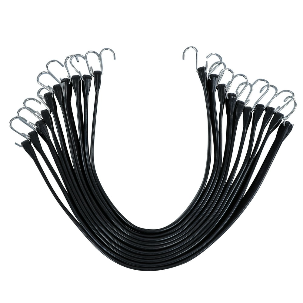 ABN EPDM Rubber Tie Down Straps with Hooks - Black Rubber Bungee Cords ...