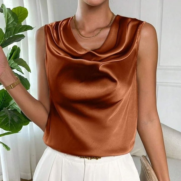 mfyjkho Camisetas Sin Mangas Para Gimnasio Para Mujer, Camiseta De Tirantes De Cuello Redondo De Color Liso De Verano Para Mujer Tops Casuales Para Mujer Xl