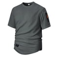 thumbnail image 2 of Antinious Men Solid Round Neck Arm Zip Short Sleeve Loose Daily Casual Tops, 2 of 5