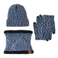 thumbnail image 1 of Scarf Touch Screen Gloves Large Hat Scarf Gloves Set Thick Knit Skull Cap, 1 of 5