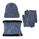 thumbnail image 1 of Bufanda guantes para pantalla táctil sombrero grande bufanda guantes conjunto gorro de calavera de punto grueso, 1 of 5