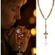 thumbnail image 4 of Collar de rosario de madera de olivo Rosario católico Cruz de cuentas de madera Rosario hecho a mano Cadena de madera Collar de cruz de madera de olivo con bolsa de franela para hombres y mujeres, 4 of 5