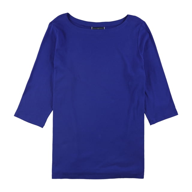 Karen Scott Tunique Basique pour Femmes T-Shirt Bleu Foncé 2X