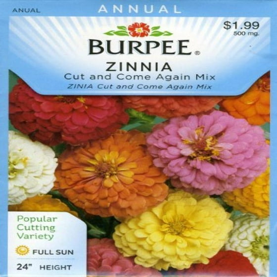 Bur 31641 Zinnia Cut And Come Again Mix Seed Packet