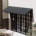 thumbnail image 3 of BACKYARD BEAUTIFUL Metal Awning 80" x 24", Front Door and Window Canopy with Powder-Coated Frame, Weather Resistant Sun and Rain Shelter for Patio, Entrance, Porch and Balcony, Dark Gray, 3 of 9