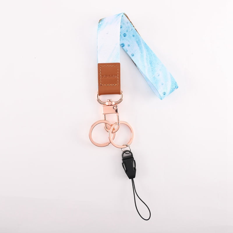 Happy Monkey Hand Wrist Lanyard Key Chain Holder/USB/Mobile Phone Blue-1