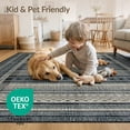 thumbnail image 4 of ODIKA 4'x6' Washable Area Rug Primitive Farmhouse Stripe Border Concentric Ring Folk Spiral for Home Office, Under Desk, Non-Slip Chair-Friendly, Flatwoven, 4 of 7
