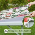 thumbnail image 6 of Stylish Floral Square Tablecloth with Elastic Fit, Machine Washable Polyester Fabric for 36x36 Inch Tables, Ideal for Kitchens, Patios, and Parties, 6 of 6