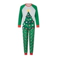 thumbnail image 2 of Family Pajamas Matching Set Christmas Tree Print Long Sleeve Tops Elastic Pants Loungewear Sleepwear, 2 of 10