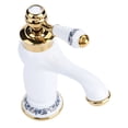 thumbnail image 2 of Fregadero del Cuarto de ba?o del Grifo del Cuarto de ba?o del Grifo de cerámica de latón Azul y Blanca Porcelana de Cuello Largo Grifo del Fregadero del Mezclador del Grifo del Vintage (Blanco) Ecomeon no, 2 of 6
