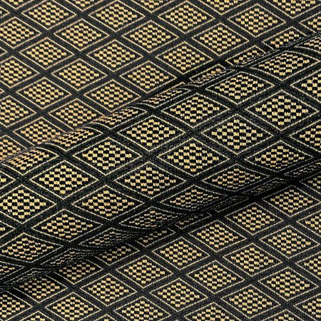 Balaza Black Art Deco Diamond Jacquard Upholstery Fabric 54" by the Yard
