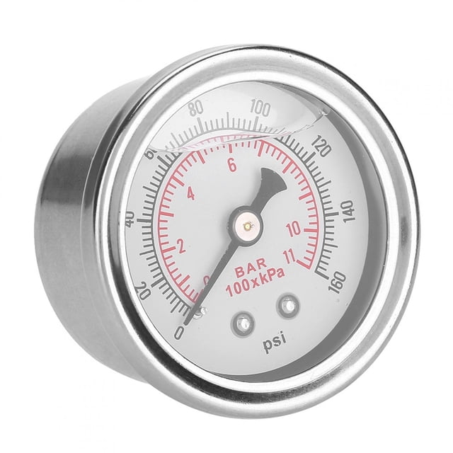 Ymiko 0-160 PSI/bar Car Fuel Pressure Regulator Gauge Liquid Fill Fuel/Oil Meter GL