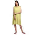 thumbnail image 1 of Moomaya Chemise de Nuit en Coton pour Femmes Col Rond avec Patte de Boutonnage, 1 of 6