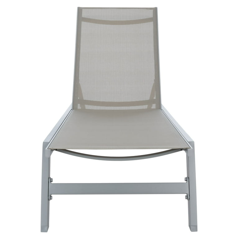 SAFAVIEH Fionne Outdoor Patio Sun Lounger Silver Grey