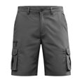 thumbnail image 7 of XFeng Men Black Cargo Shorts Zipper Button Pockets Loose Knee‑Length Casual Outdoor Shorts, 7 of 7