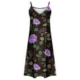 thumbnail image 5 of Puntoco Women dresses for summer Women's Loose Sleeveless Loose Dresses Sunflower Floral Print Dress Purple 12(XXL), 5 of 5