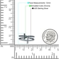 thumbnail image 4 of Black Tone, Simulated Cubic Zirconia Size-9 Sideways Cross Ring Round 925 Sterling Silver, 4 of 7