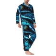 thumbnail image 2 of Sikiie Blue Viper Snake Closeup Face Mens Pajama Set, Soft Warm Long Sleeve Sleepwear, Cozy Button-Down Pjs for Men-X-Large, 2 of 7