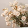 thumbnail image 3 of Silk mums flowers bulk, faux chrysanthemum with eucalyptus, 10 stems artificial floral arrangement, beige nude cream neutral flowers for centerpieces, beige, 3 of 9