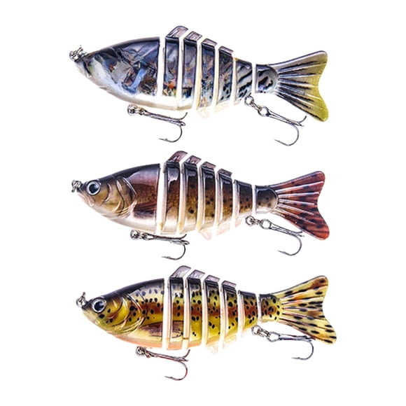 Almencla 3 Pieces Fishing Lures Lifelike Hard Baits Hard Lures for Perch Pike Catfish A