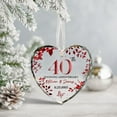 thumbnail image 2 of 40th Wedding Anniversary Glass Ornament, Ruby Wedding Gift, 40 Years as Mr & Mrs, Gift for Parents or Couple, 2 of 3