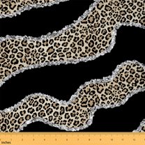 Homewish Brown Leopard Print Fabric by the Yard 1 Yard for Female, Fashion Abstract Room Decor Fabric by the Yard, Romantic Cheetah Animal Sewing Fabric, Lightweight Room Decor