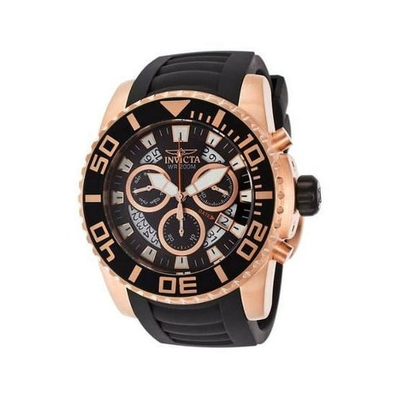 Invicta Men's 14675 Pro Diver Chrono Black Polyurethane Black Dial Watch