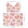 thumbnail image 2 of Gradient Daisy Flower, Hearts And Butterflies Bathroom Rugs, 2 Pieces Bath Rug Mat U Shaped Toilet Rugs, Soft Absorbent Bath Rugs, Machine Washable, Non-Slip Bath Mats For Tub, Shower And Bath Room, 2 of 6