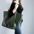 thumbnail image 3 of Rretro Big Tote Bag, Solid Color Large-capacity Zipper Shoulder Tote Bags, Multifunction Handbags, 3 of 5
