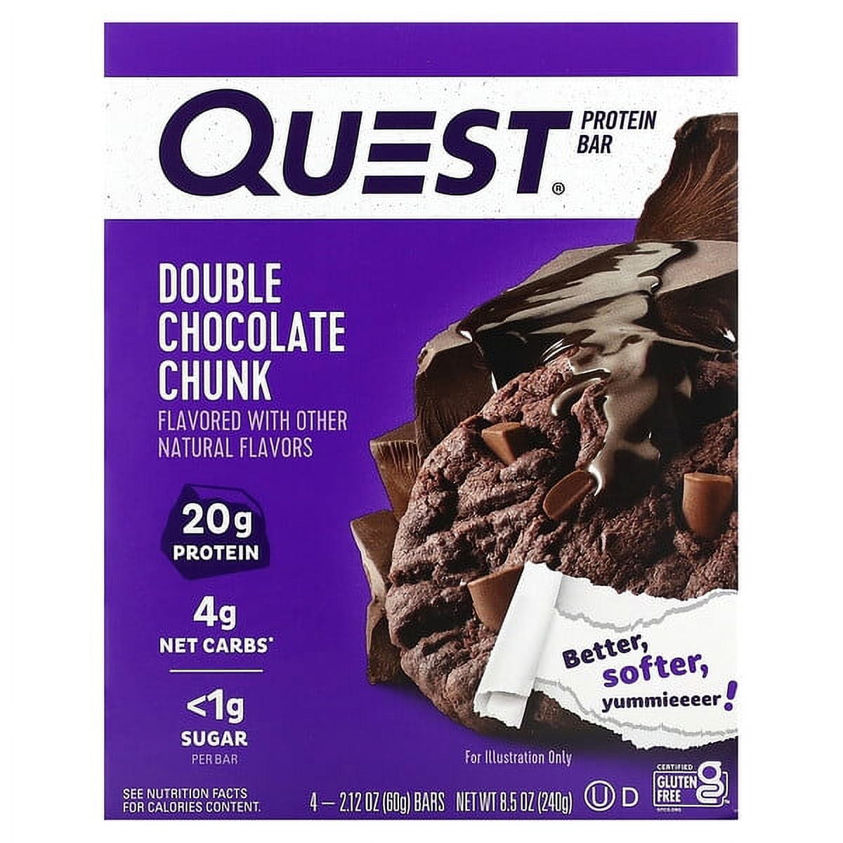 Quest Nutrition Quest Nutrition, Protein Bar, Double Chocolate Chunk, 4 Bars, 2.12 oz (60 g) Each supplement bottle