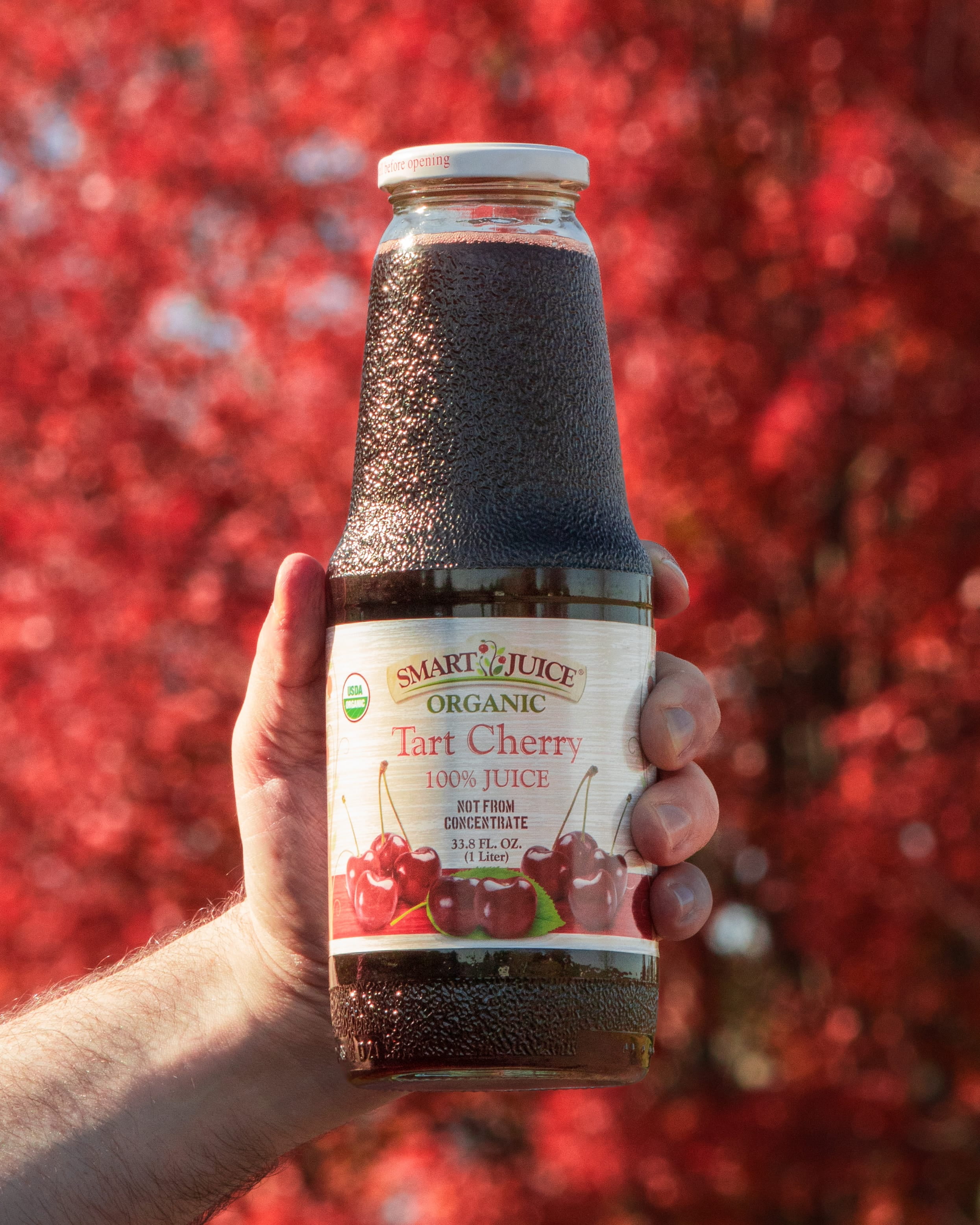 Smart Juice Organic Tart Cherry Juice  - 100% Juice, Not From Concentrate - 33.8 fl oz (1L) - (case of 6)