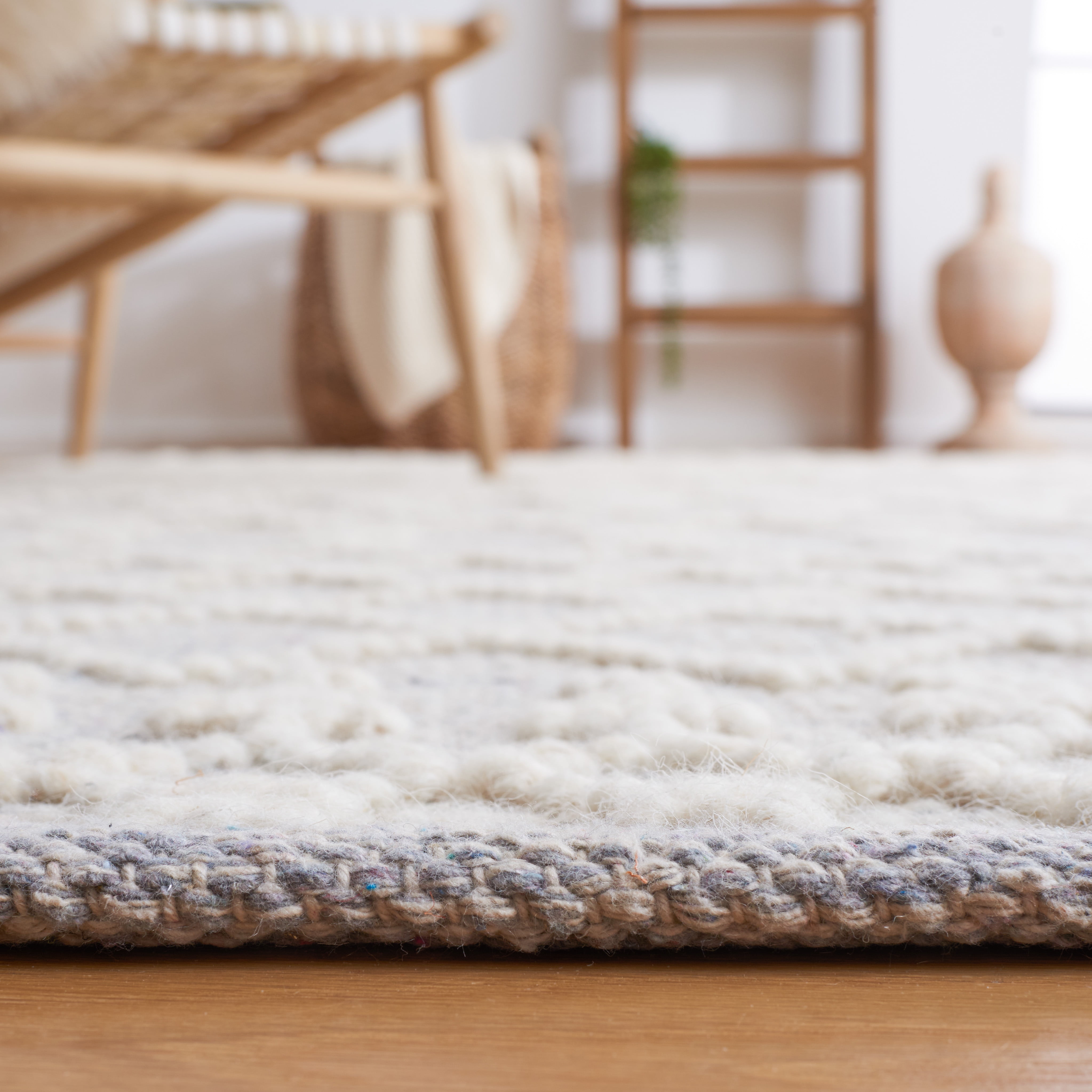 SAFAVIEH Natura Clive Geometric Runner Rug, Ivory/Grey, 2'3" x 8'