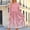 A_ Pink Dresses for Women, variant on Womens Dresses Long Sleeve Crew Neck Shirred Waist Midi Loose Tunic with White Polka Dot Pattern for Family Outings Casual Weekend Plans Orange L