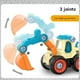 thumbnail image 5 of Paquete de 4 camiones de construcción | Set de vehículos de ingeniería para empujar y llevar | Excavadora, apisonadora y camión perforador | Juguetes educativos de construcción para niños de, 5 of 5